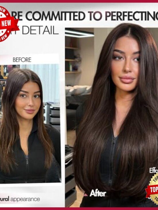 18 Inch Human Hair Clip-In Extensions 7 Piece Set Invisible Weft main image 5